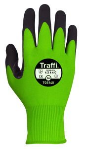 Size 6 TG5140-06 GREEN Nitrile Foam Traffi Glove - Cut Level C